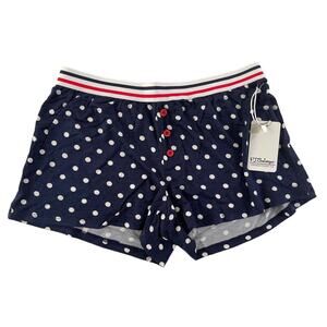 NWT PJ Salvage XS Blue White Polka Dot Lounge Pajama Shorts 4th of July #6259